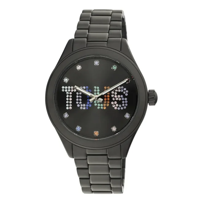 Reloj analógico T-Logo TOUS de acero IP negro con cristales multicolor – 200351113