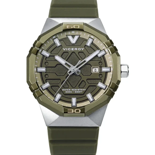 Reloj Viceroy Neo hombre caja de acero y esfera verde con correa de silicona 45015-65