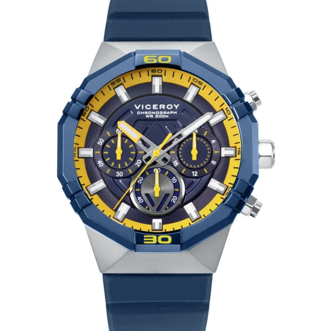 Reloj cronógrafo Viceroy Neo para hombre con esfera negra y correa de silicona 45017-35