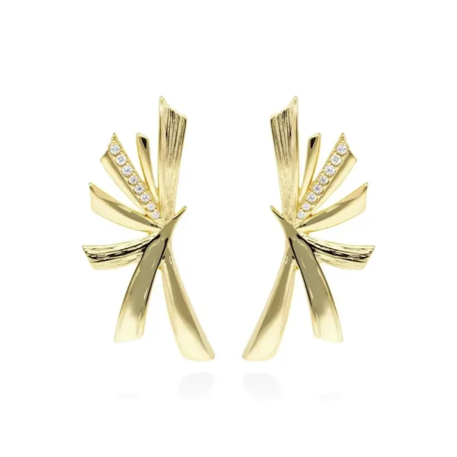 Pendientes Marina García trepadores de plata y circonita blanca 91028PD