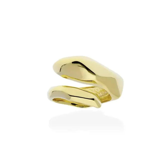 Anillo de plata dorada Marina García modelo VESSEL diseño moderno  91151SD
