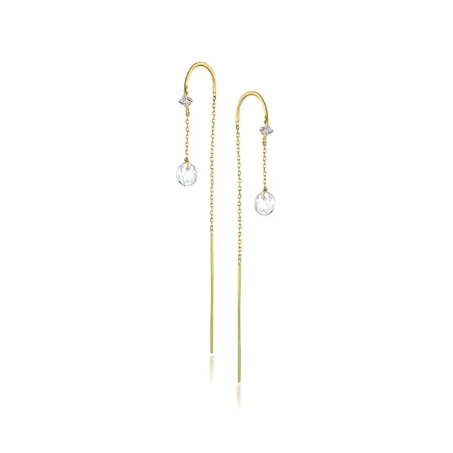Pendientes LeCarré Borealis cadena en oro con topacios blancos GB057OA.00