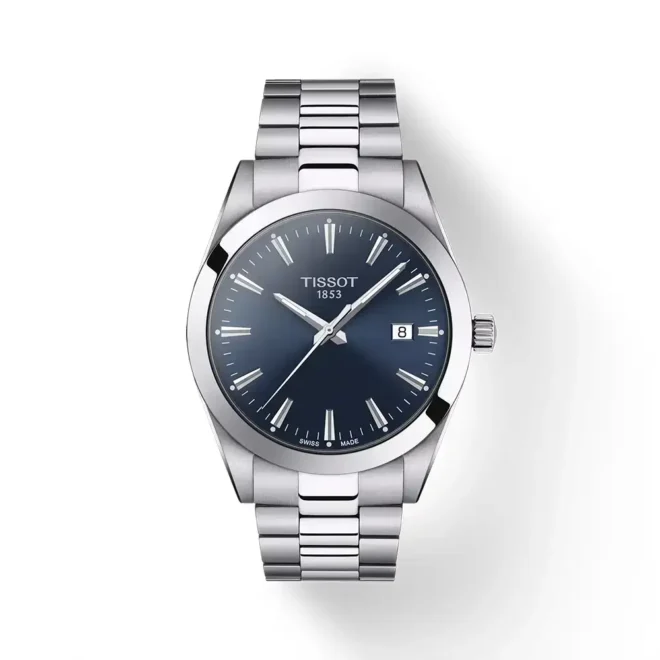 Reloj Tissot Gentleman de 40 mm en acero con esfera azul y movimiento de cuarzo T1274101104100