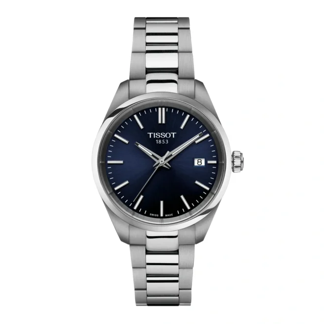 Reloj Tissot PR 100 34 mm, cuarzo EOL, acero 316L, zafiro y brazalete quick-release T1502101104100