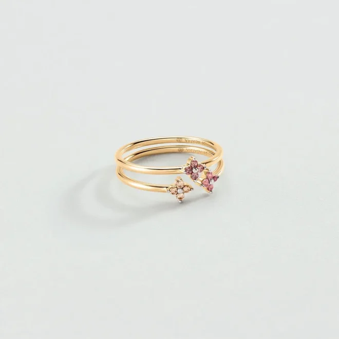 Anillo fino Agatha Paris Beloved plata de ley baño oro rosa con circonitas talla 54 02290070-315-54
