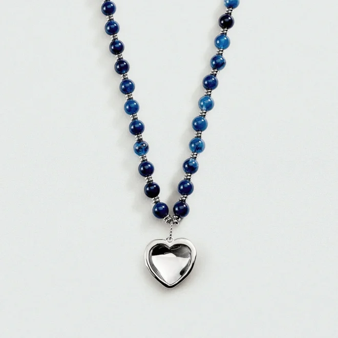 Collar largo BE Agatha Paris Azul / Plata colección María Pombo - 02651433-108-TU