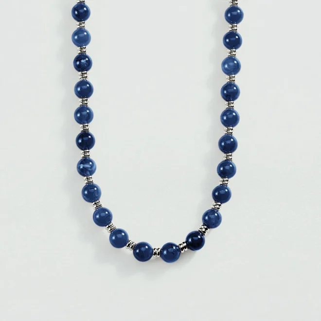 Collar corto BE Agatha Paris Azul / Plata colección María Pombo - 02651436-108-TU