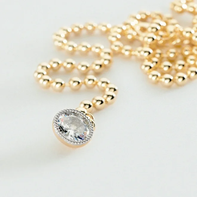 Collar largo BE Agatha Paris Cristal / Dorado colección María Pombo - 02681178-137-TU